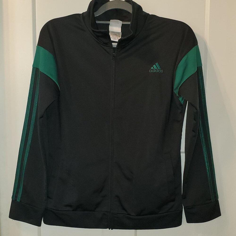 Adidas Youth Boys 14/16 Performance Full Zip Track Jacket, Black